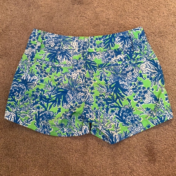 Lilly Pulitzer The Callahan Limeade Print Shorts Women’s Size 00 - Picture 2 of 8